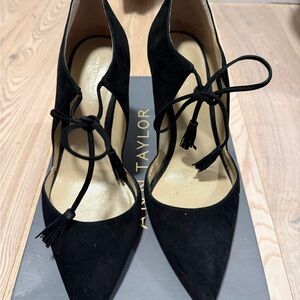Ann Taylor Black Suede Heels (size 8)